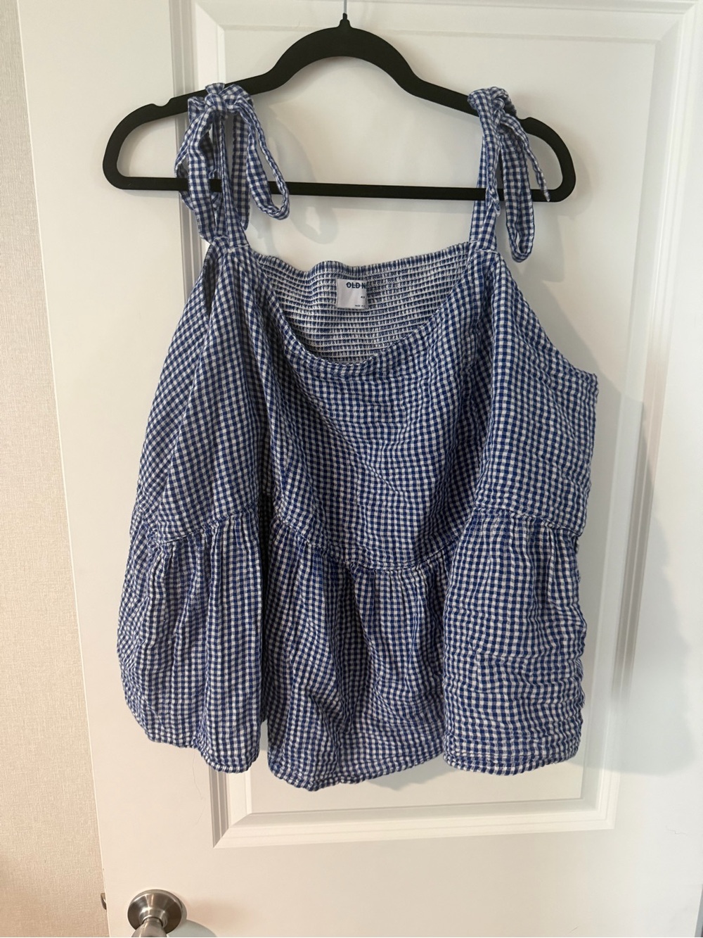 Old Navy Blue Gingham Tie-Shoulder Camisole
